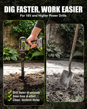 WORKPRO auger bit spiral design for fast soil penetration.
