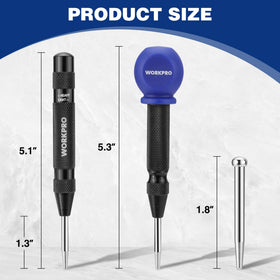 WORKPRO replacement tip for extended center-punch durability and versatility.