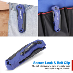 WORKPRO back clip enables easy carry on belt or pocket.