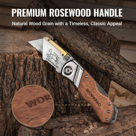 WorkPro back-lock design keeps the blade secure during cutting.
