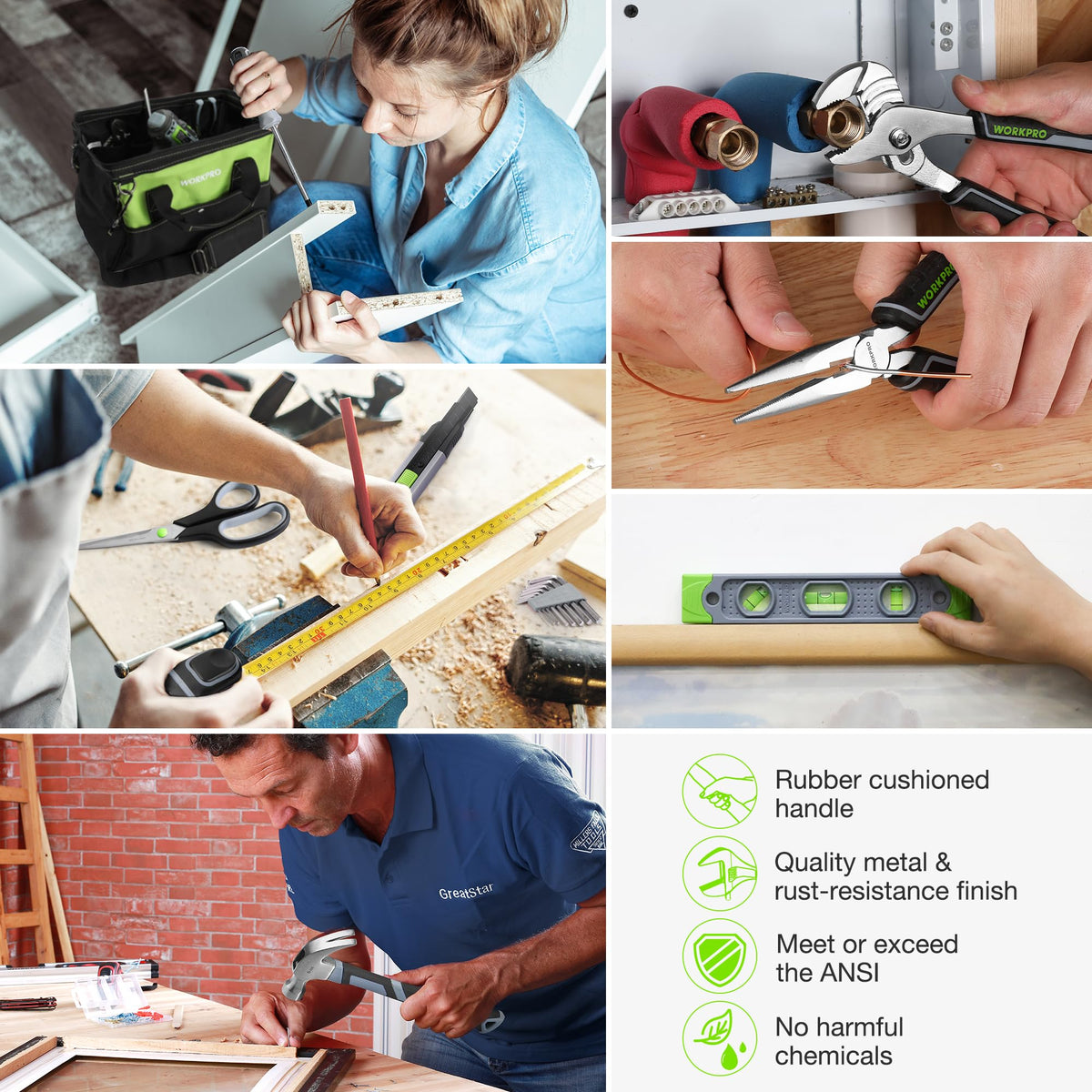 WORKPRO basic hand tools included support everyday fixes and small improvements.