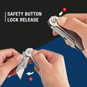 WORKPRO belt-clip pocket knife demonstrates secure carry for on-the-go tasks.