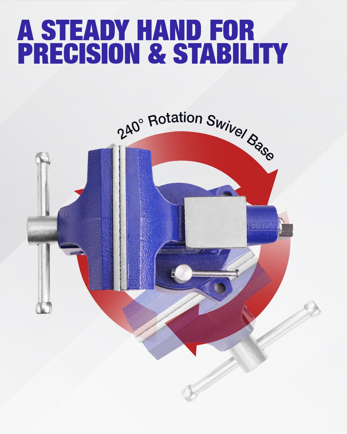 WORKPRO bench vise jaw opening 3-3/4 inches fits mid-size materials
