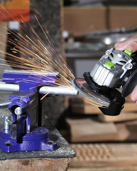 WORKPRO bench vise pipe-holding capability keeps tubes steady during fabrication