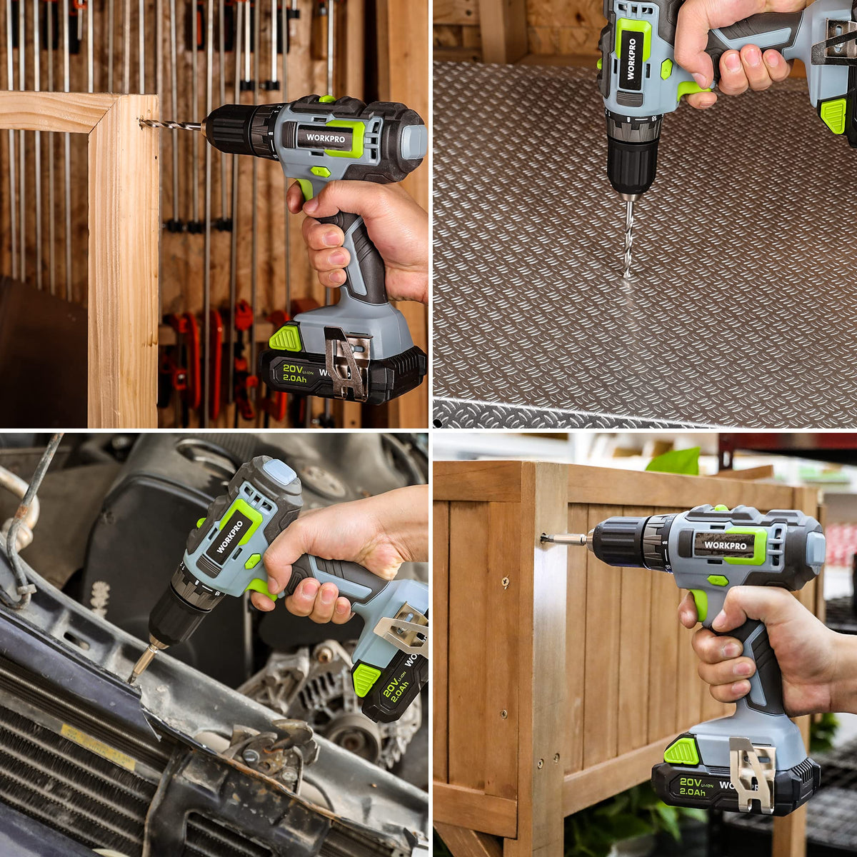 WORKPRO bits and accessories enable quick bit changes for diverse tasks.