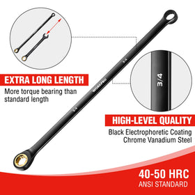Black electrophoretic coating resists corrosion for long-lasting tool life.