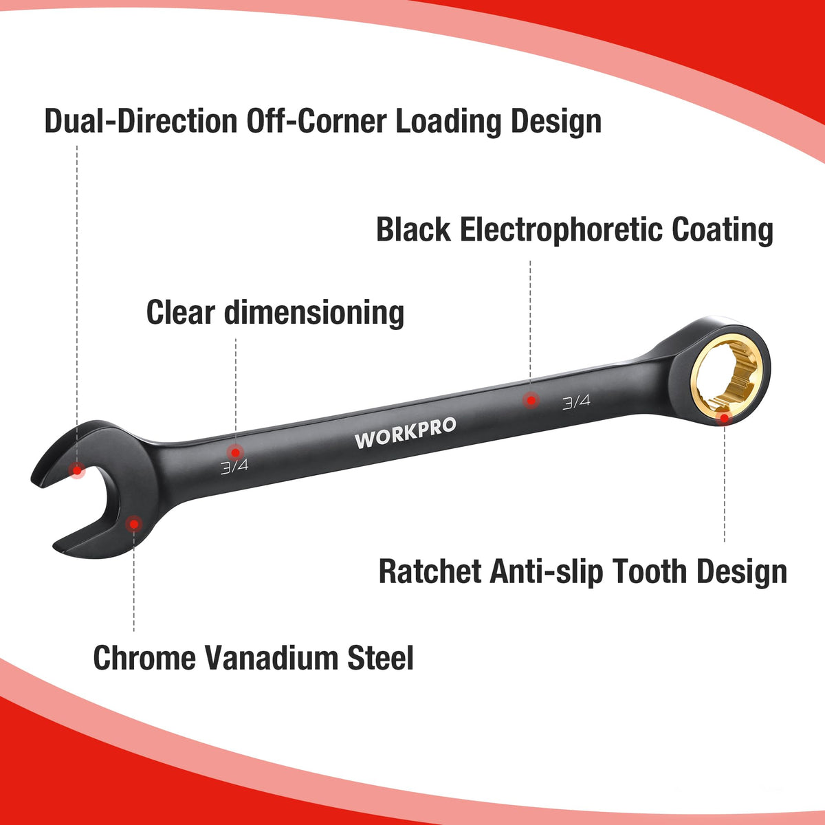 Sleek black electrophoretic finish protects against corrosion on tough jobs.