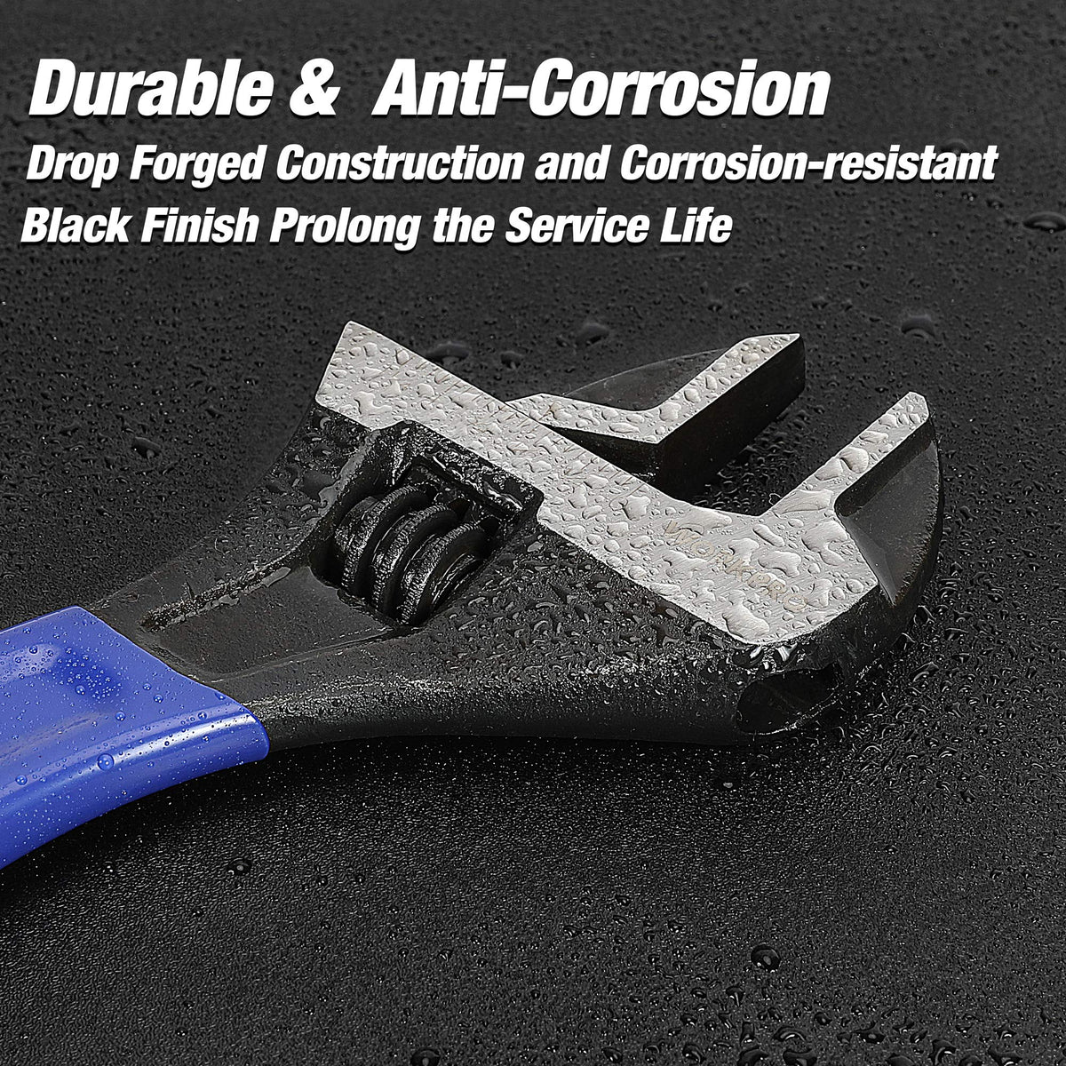 WORKPRO black oxide finish resists corrosion in workshop tasks.