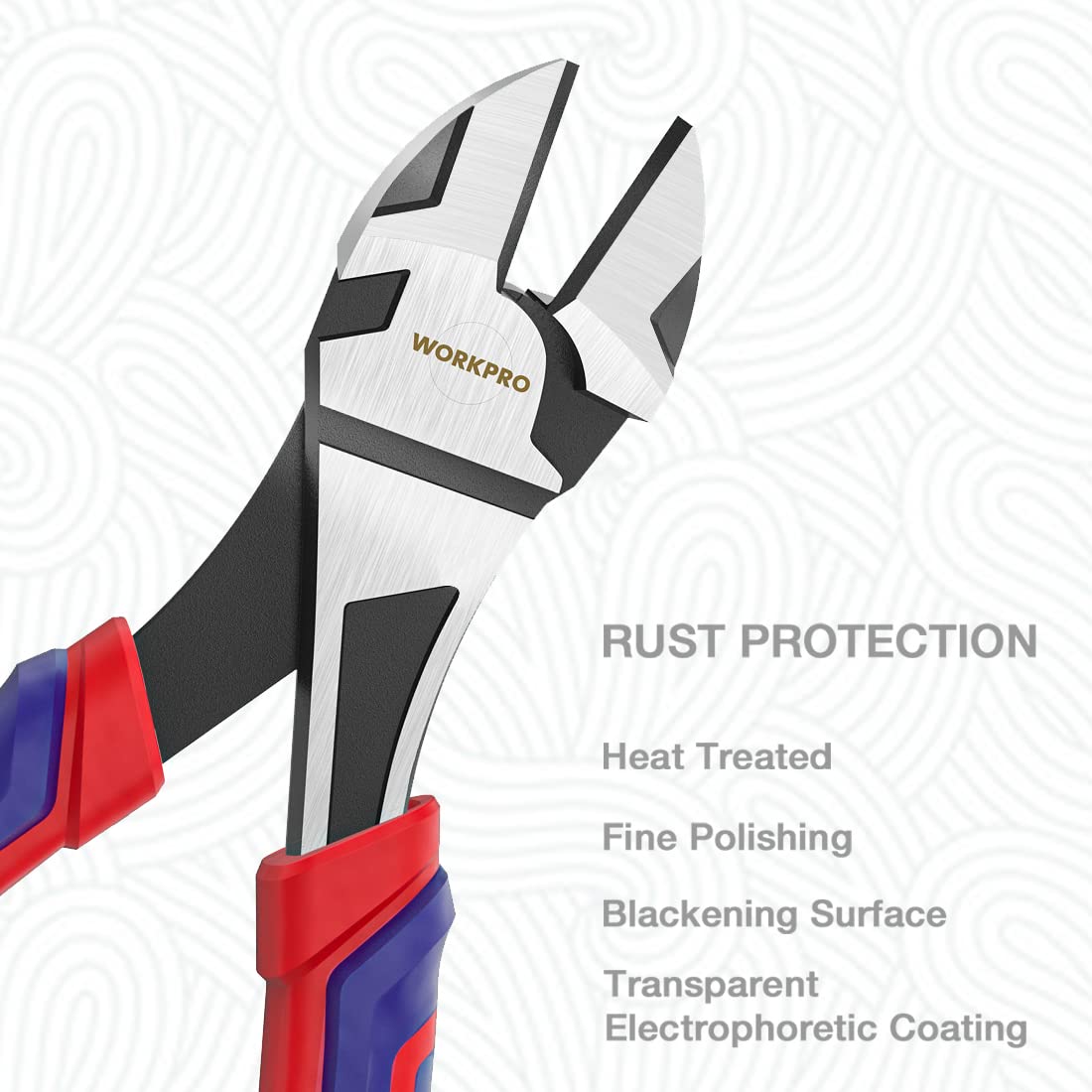 WORKPRO pliers feature a blackened surface for added toughness and rust resistance