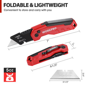 WORKPRO blade storage system with 13 SK5 blades keeps replacements organized