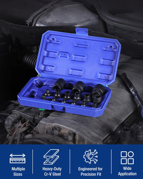 WORKPRO blue storage case keeps sockets organized and portable