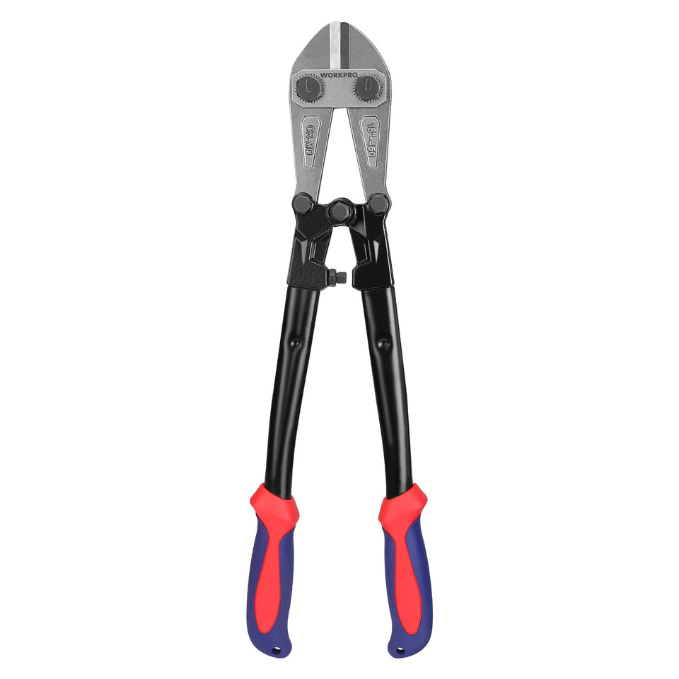  WORKPRO 18-inch bolt cutter with durable jaws for precise metal cuts.