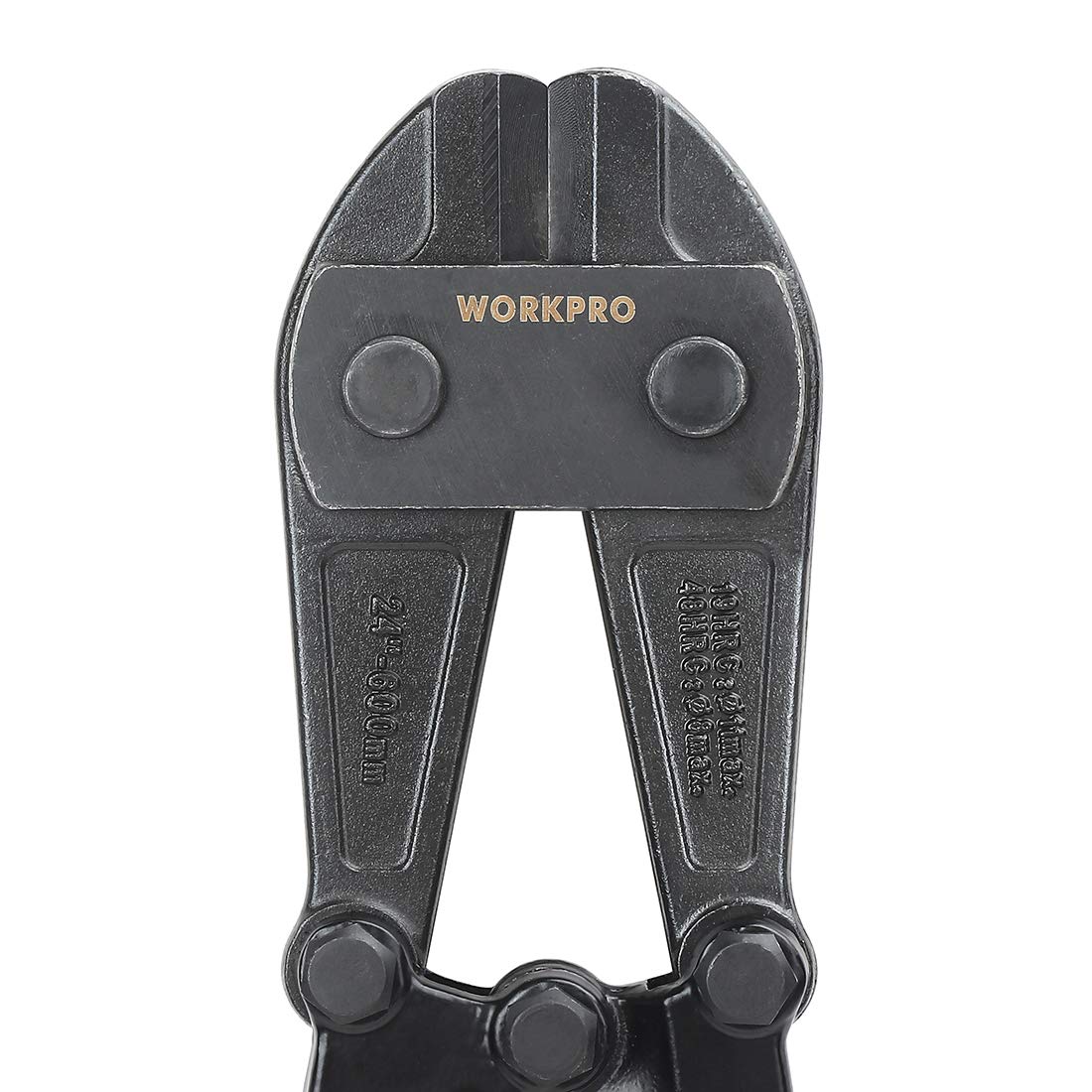 WorkPRO 24-inch bolt cutter shows lever-fulcrum design for extra leverage.