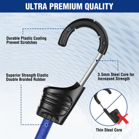WORKPRO 24-inch bungee with hooks for camping gear and luggage.