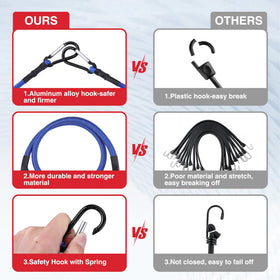 WORKPRO bungee cord 24in with hooks for tents and luggage.