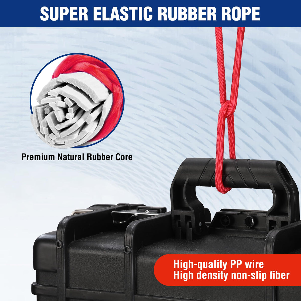 WORKPRO 40-inch bungee with hook for large loads and gear.