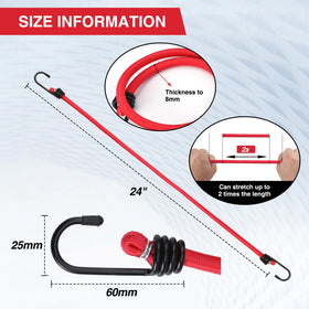 WORKPRO bungee cord 24-inch color-coded bundle provides strong hold for outdoor gear.