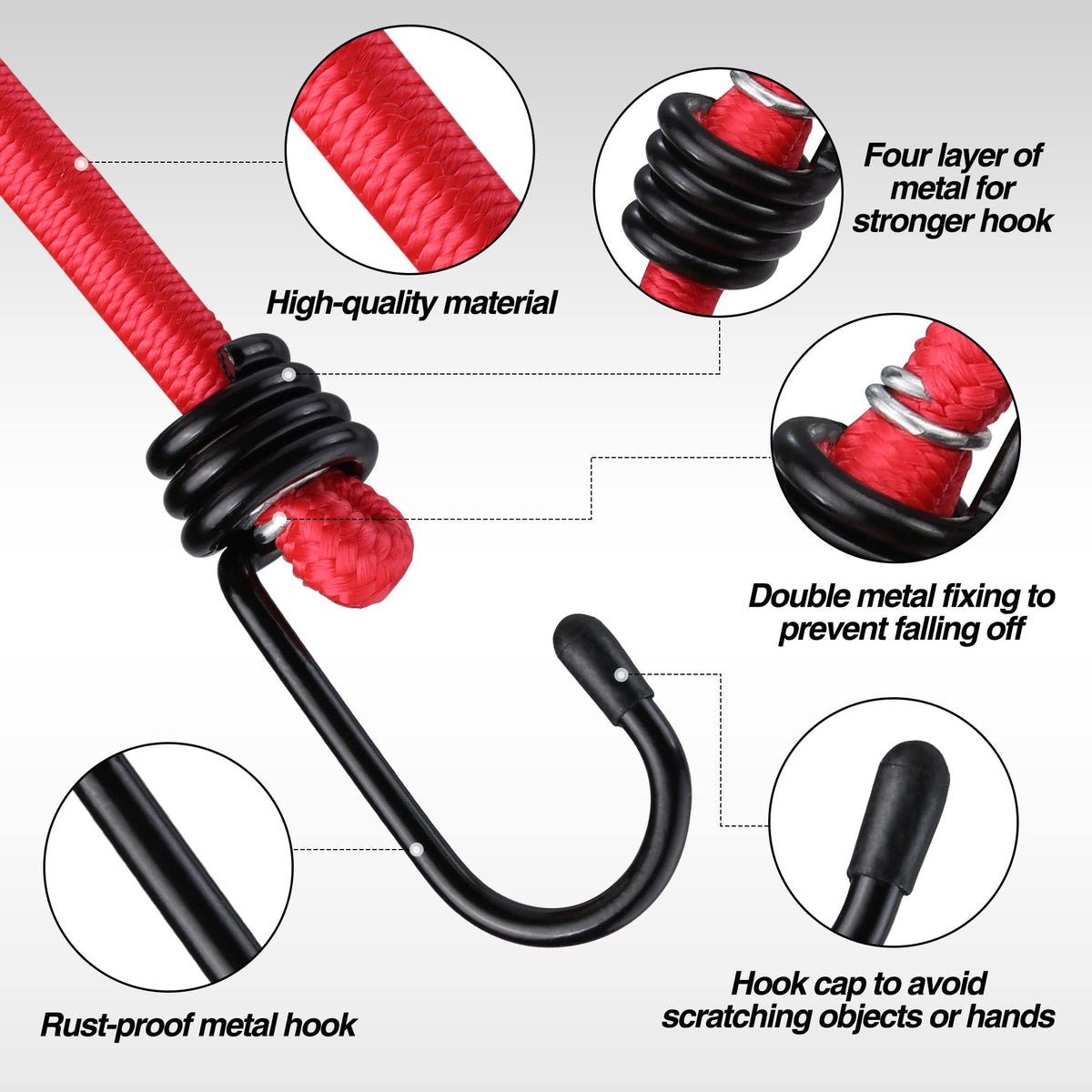 WORKPRO bungee cord 36-inch color-coded bundle secures larger items on trailers.