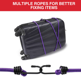 WORKPRO heavy duty bungee cords with metal hooks for reliable attachment.