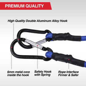 WORKPRO bungee with metal hooks offers secure fastenings.