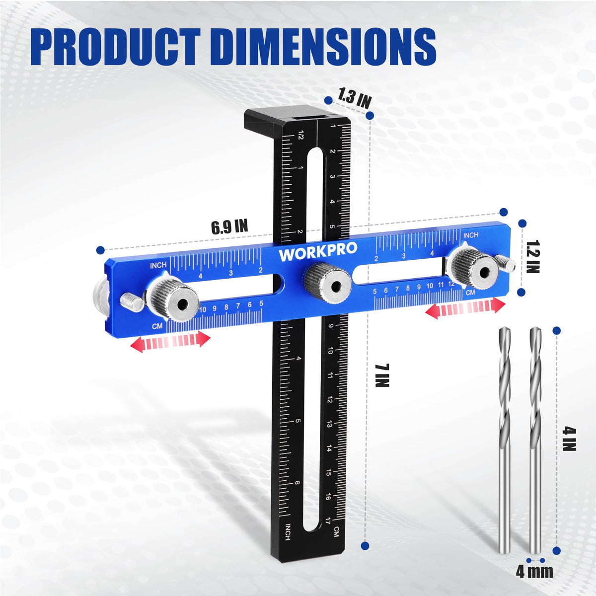 WORKPRO cabinet hardware jig side angle highlights adjustable guides for versatile installations