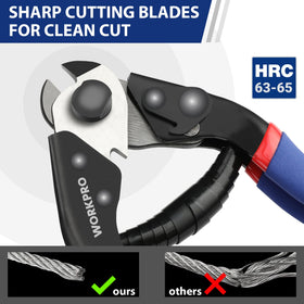 WORKPRO cable cutter ergonomic handles enable one-handed operation