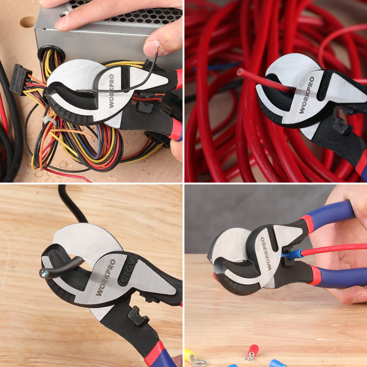 Long leverage handles reduce hand fatigue on WORKPRO cutter