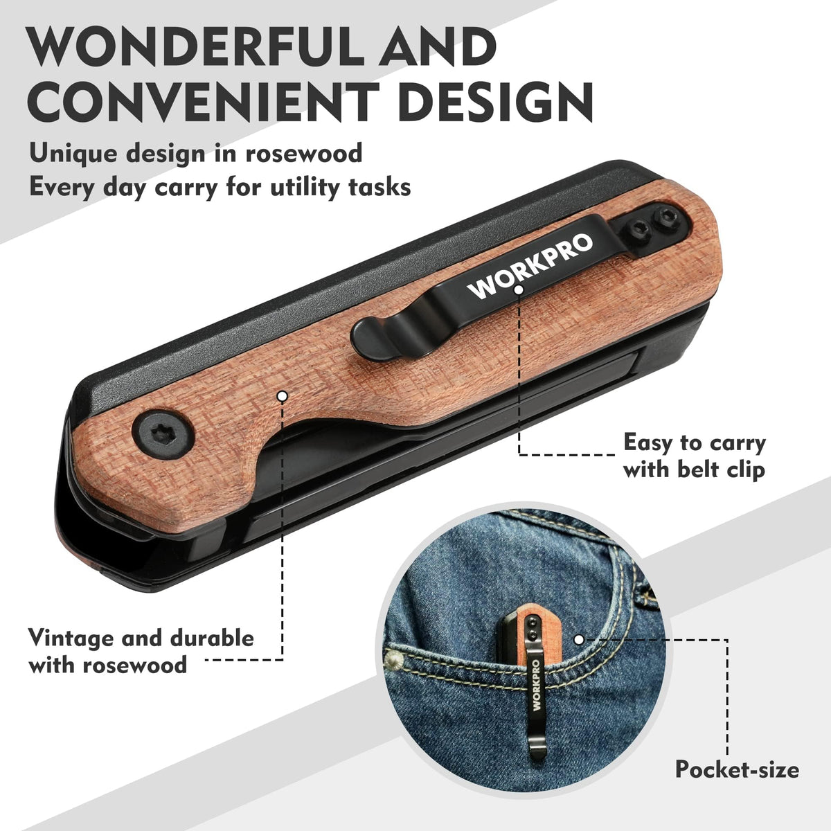 WORKPRO camping-ready knife for outdoor tasks