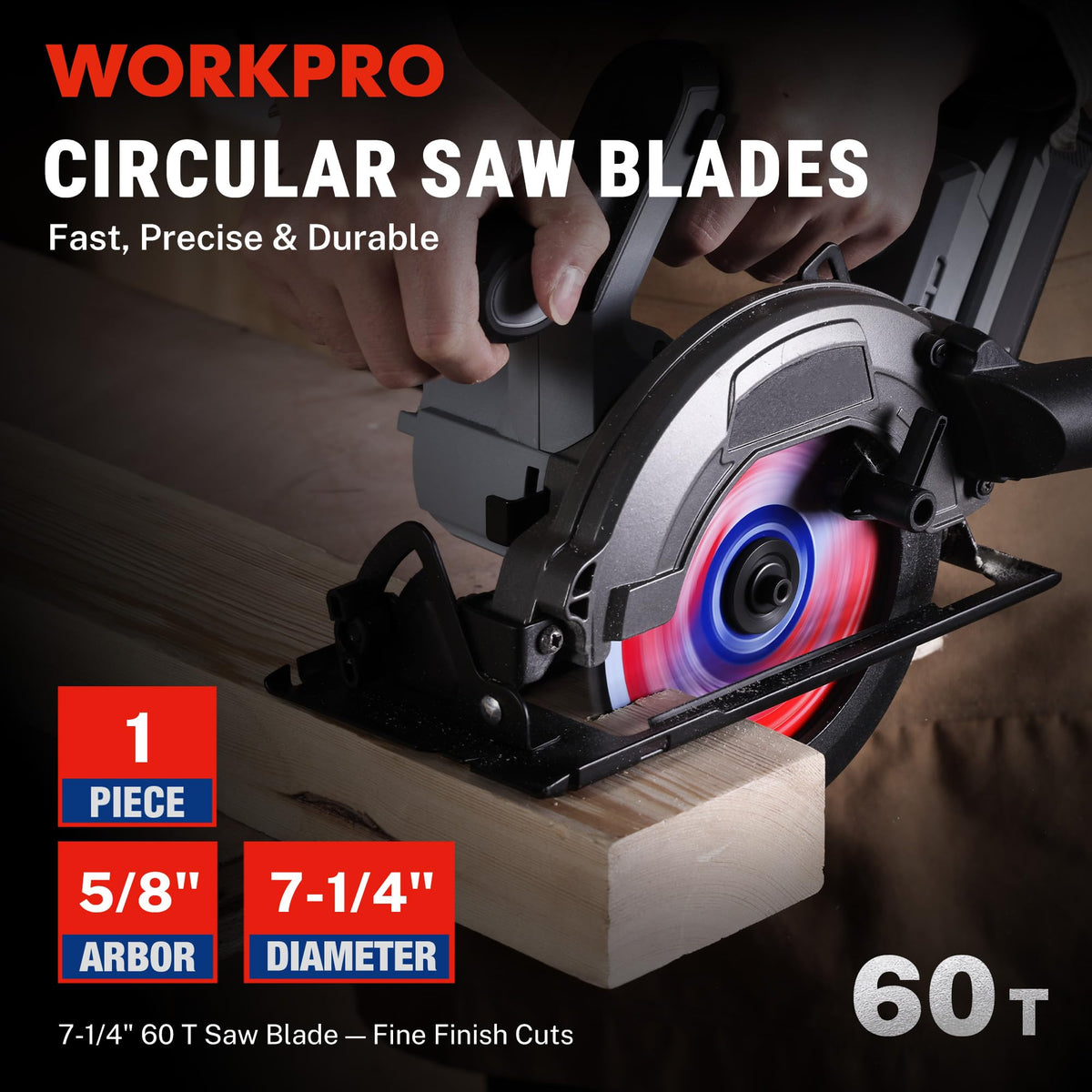 WORKPRO carbide tipped teeth close-up showing wear resistance for long life