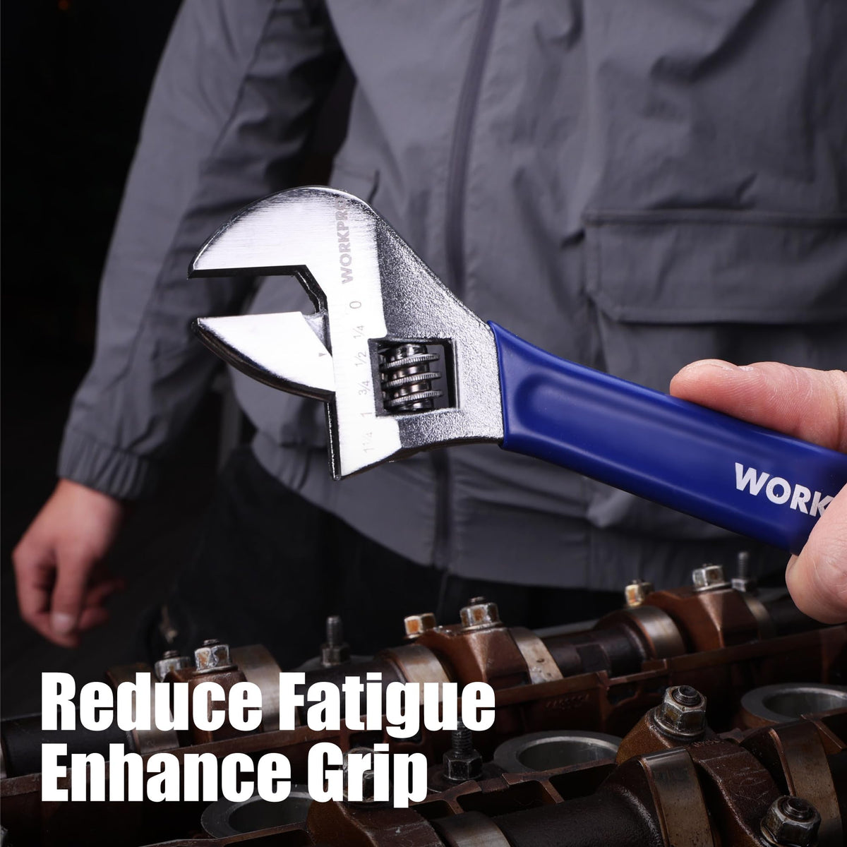 WORKPRO carbon-steel wrench offers robust performance under heavy loads and everyday tasks.