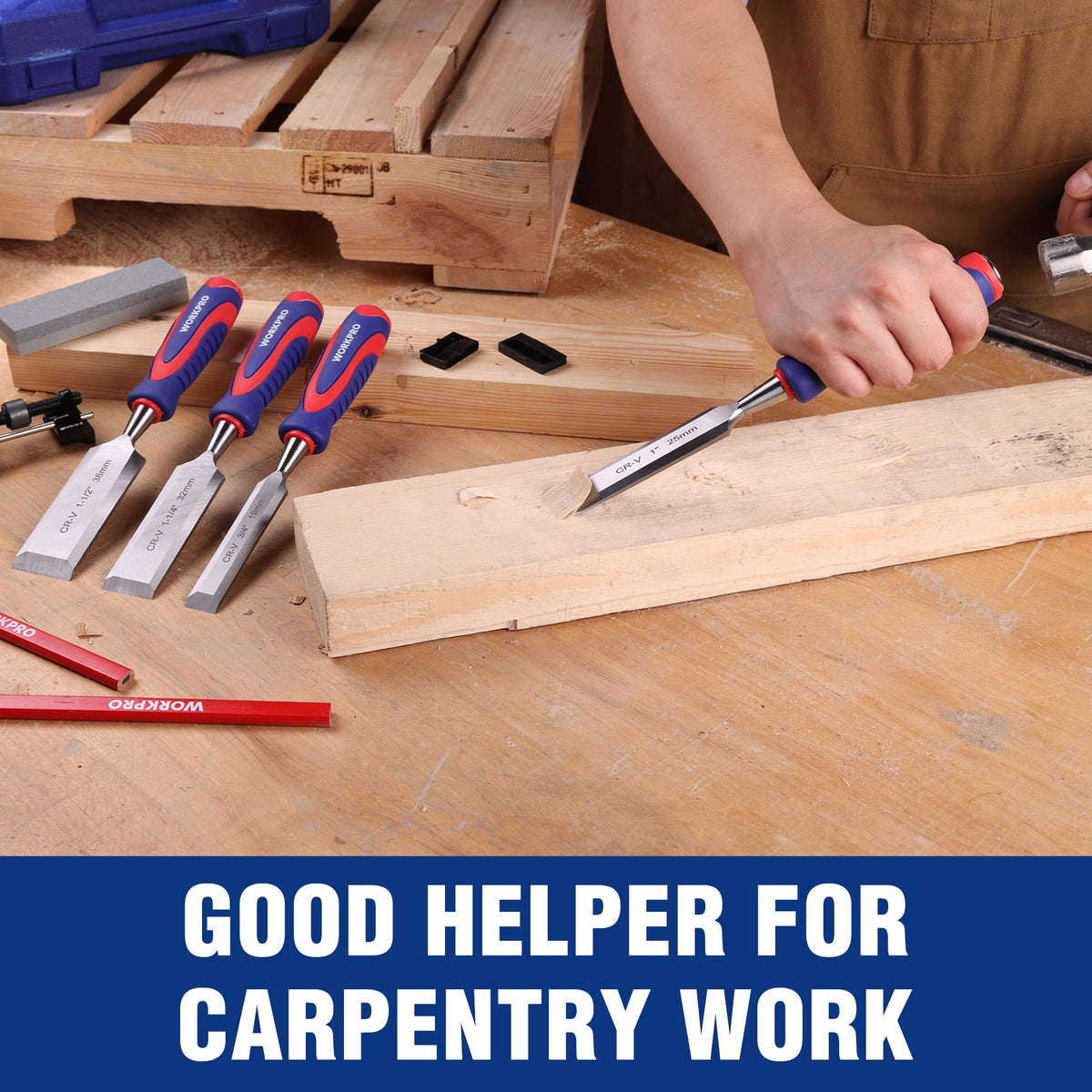 WORKPRO carpenter pencils included for accurate layouts