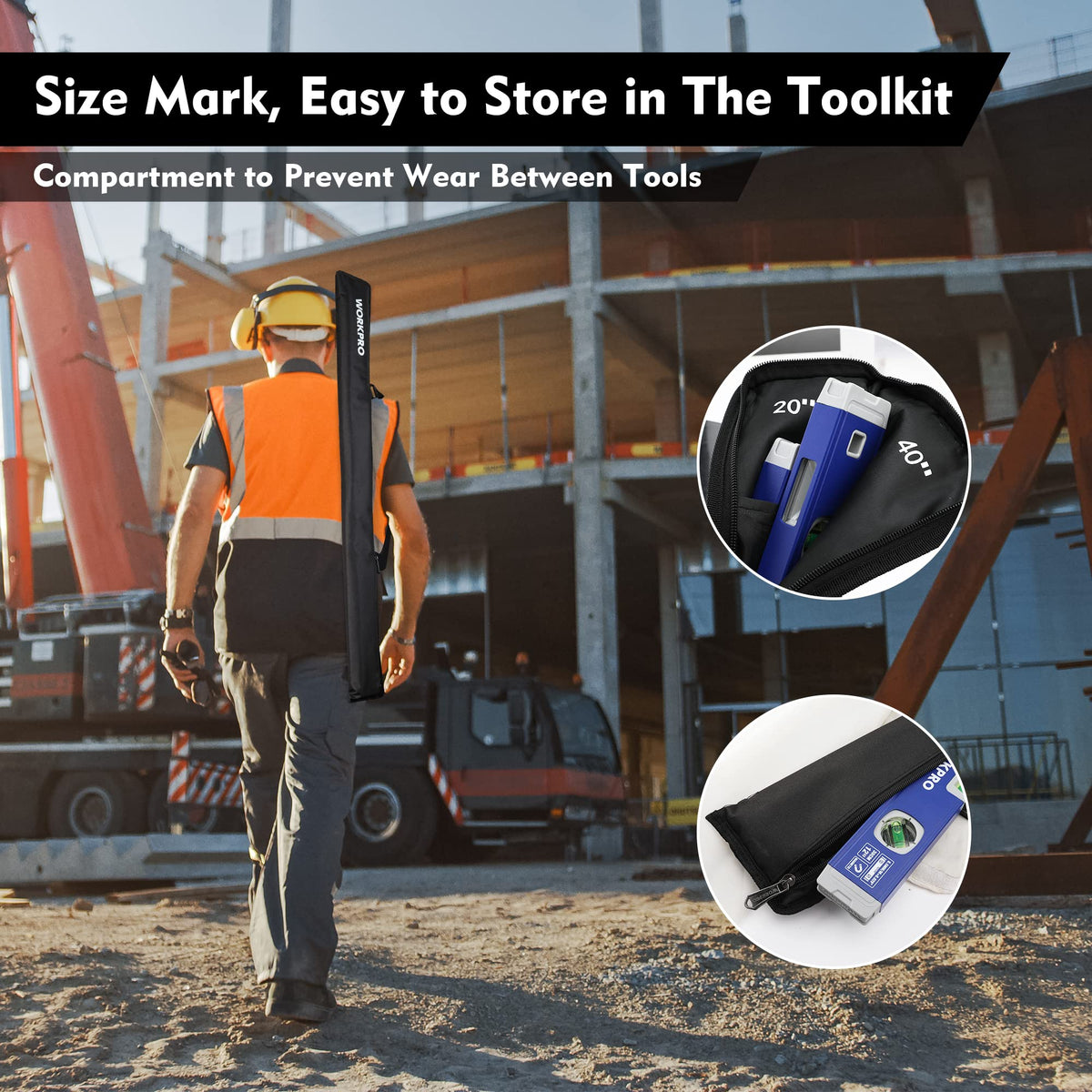 Workpro carry bag keeps all levels organized and protected during transport