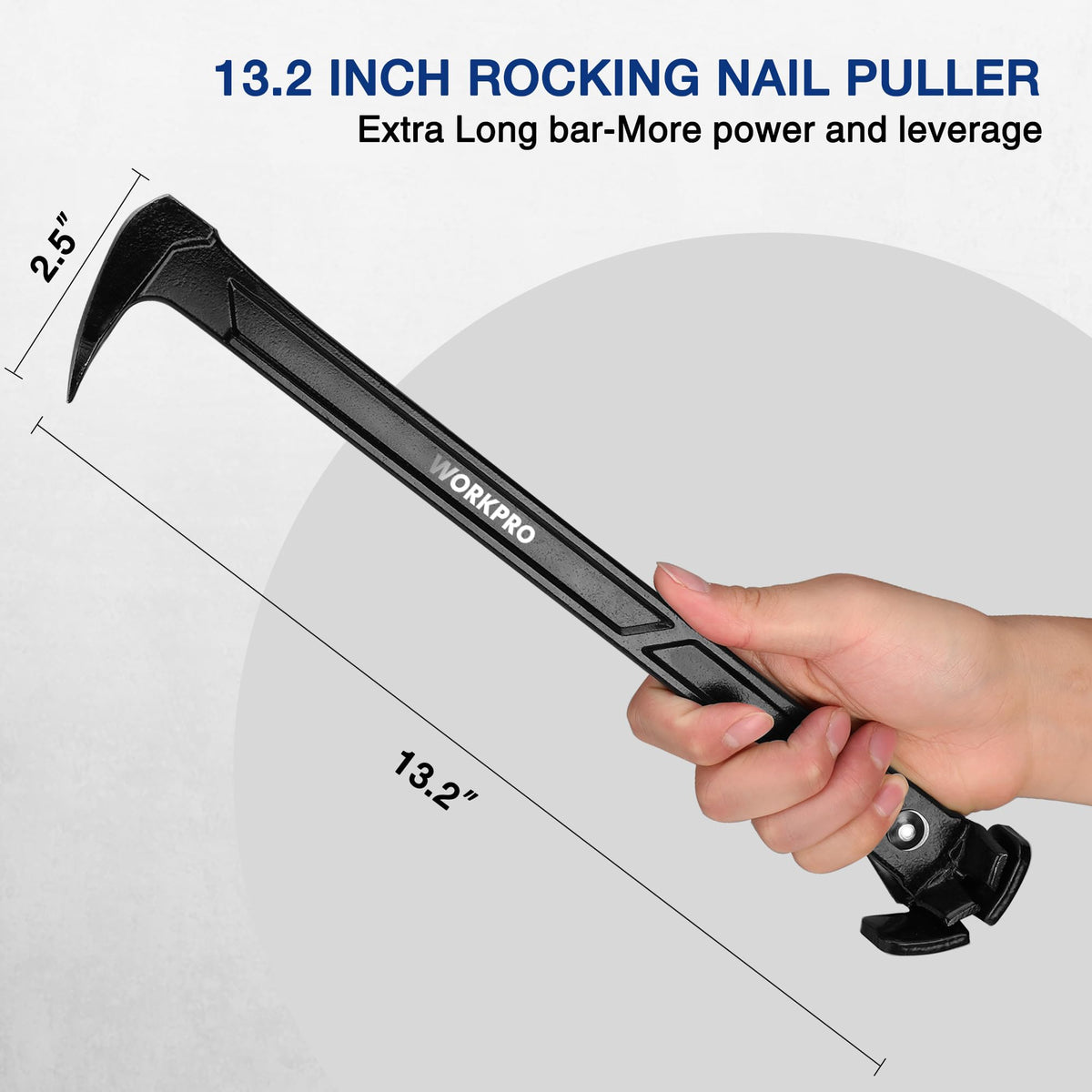 WORKPRO cats paw nail digger with flat striking face for precise extraction.