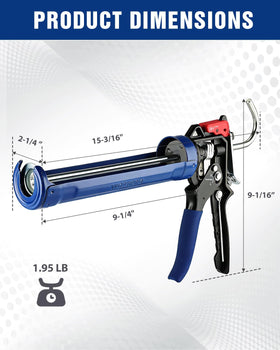 WORKPRO Caulking Gun with drip control button for mess free application