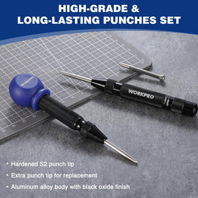 WORKPRO S2 steel tips with electroplating boost durability.