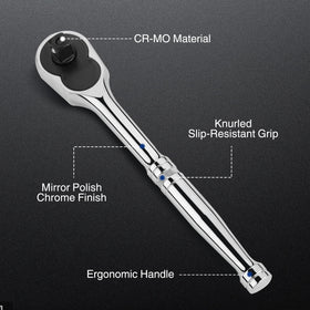 WorkPro chrome alloy finish offers a bright, durable, corrosion-resistant surface.