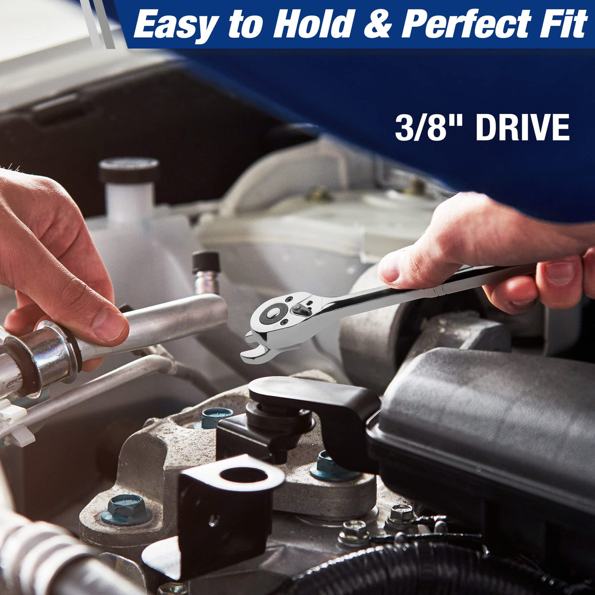 WORKPRO chrome-plated finish reduces wear during frequent wrenching tasks.