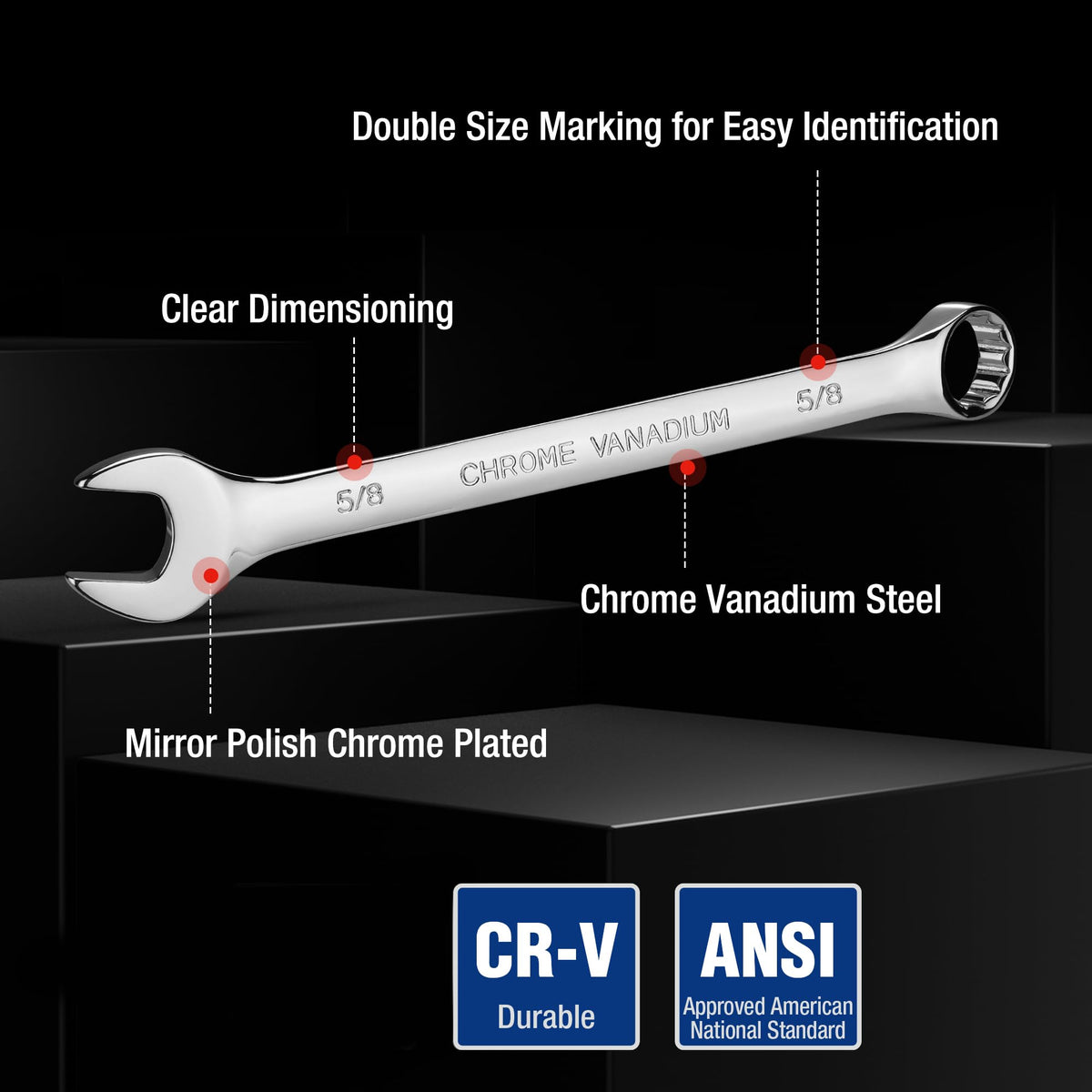 WORKPRO chrome vanadium steel construction for durability