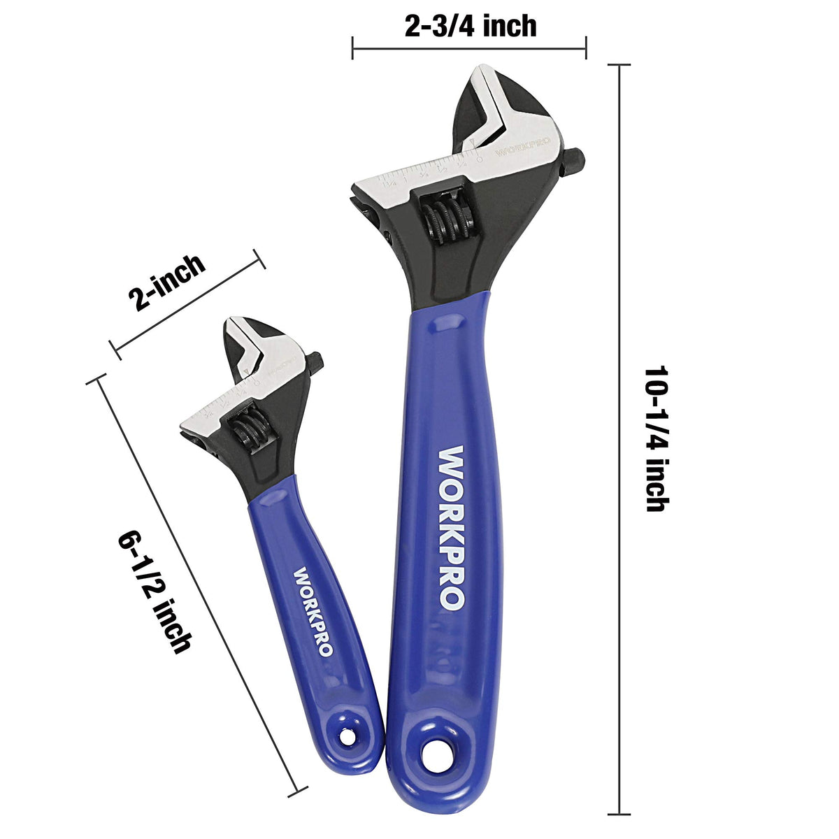 WORKPRO chrome vanadium steel construction ensures durable performance.