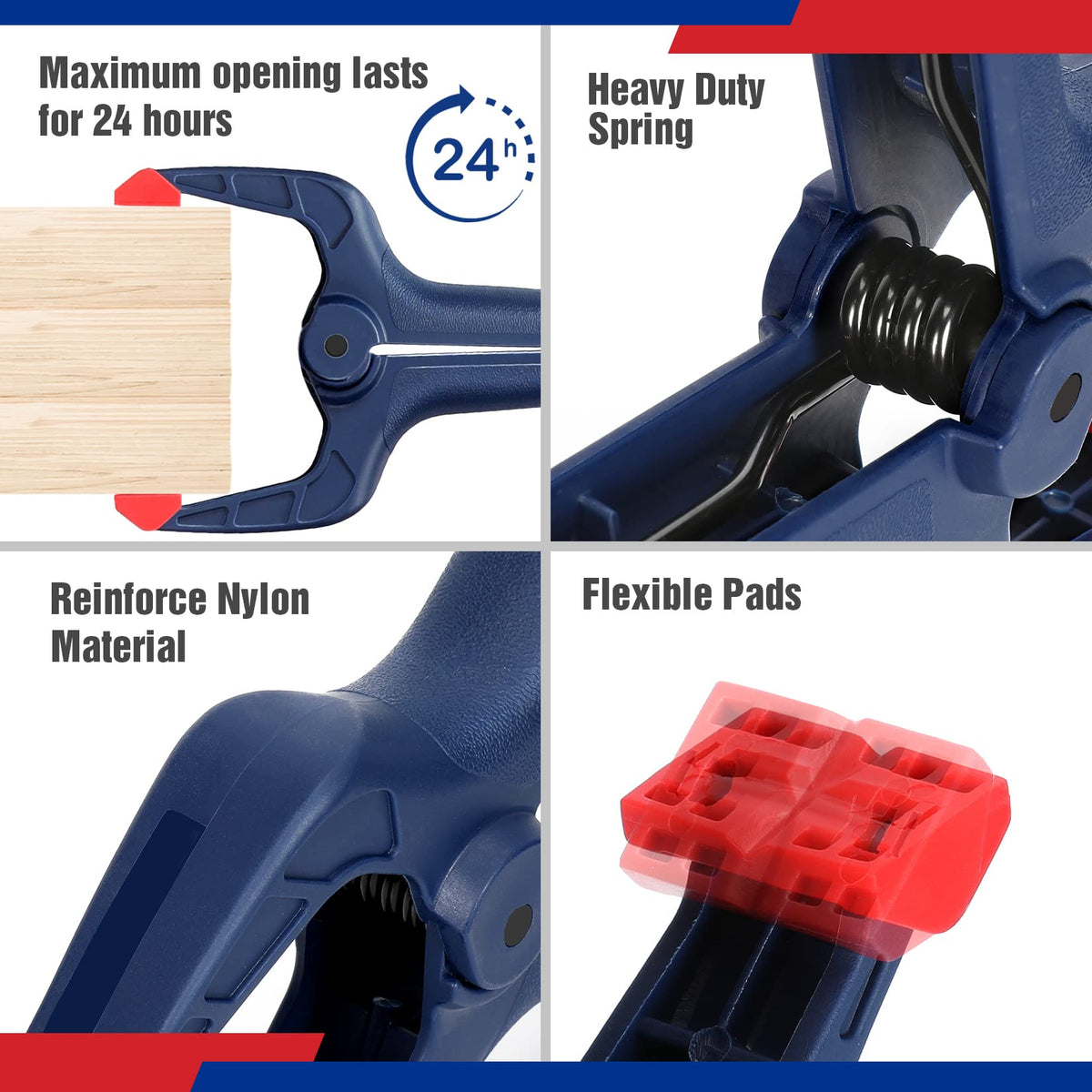 WorkPRO clamp spreader feature allows versatile spread adjustments.