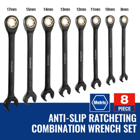 Clear size stamping on each wrench for quick identification
