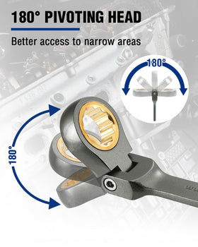 WORKPRO compact 9-6in length balances leverage and control in engine bays.
