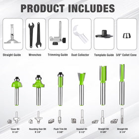 WORKPRO Compact Router Kit depth adjustment provides precise cuts for cabinetry and trim