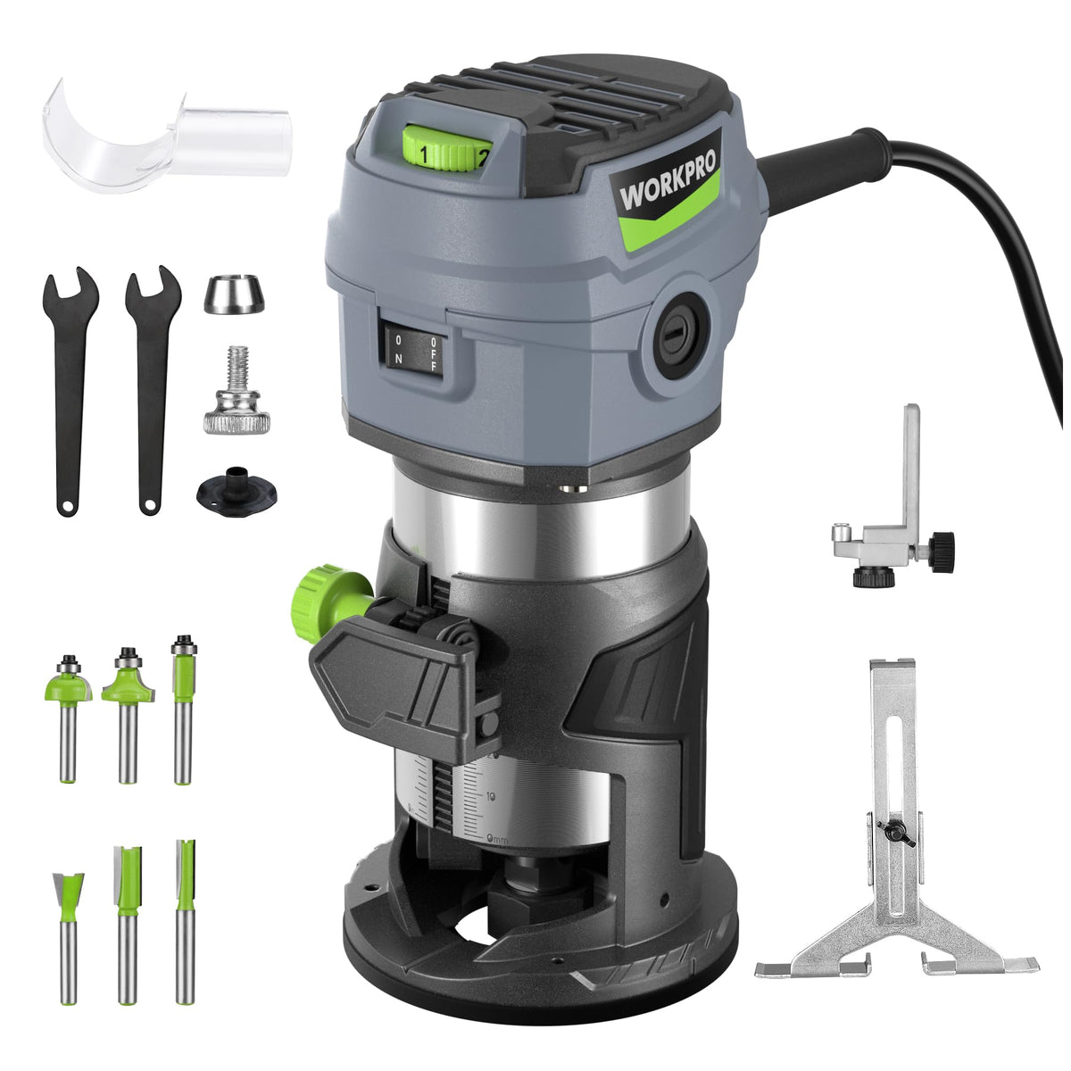 WORKPRO Compact Router Kit power motor enables steady routing for clean edges