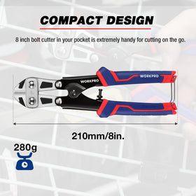 WorkPRO compact 8-inch tool fits in a tool bag for field work