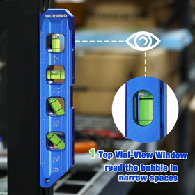 WORKPRO Compact design highlighting light 200 g weight for portability.