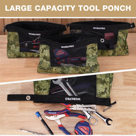 WORKPRO compact zippered tool pouch suitable for field maintenance and travel.