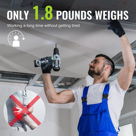 WORKPRO cordless drill driver kit includes 18+1 clutch and two speeds for flexible control.