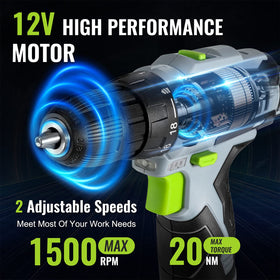 WORKPRO cordless drill driver kit weighs about 1.8 lb for comfortable long sessions.