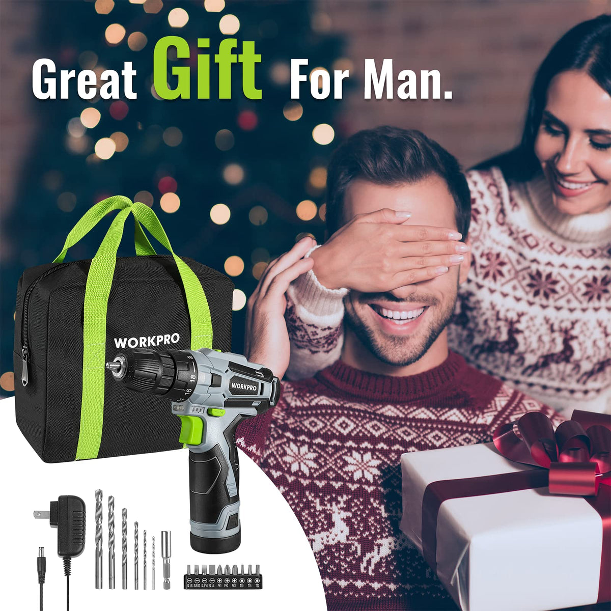 WORKPRO cordless drill driver kit supporting DIY tasks around home and small projects.